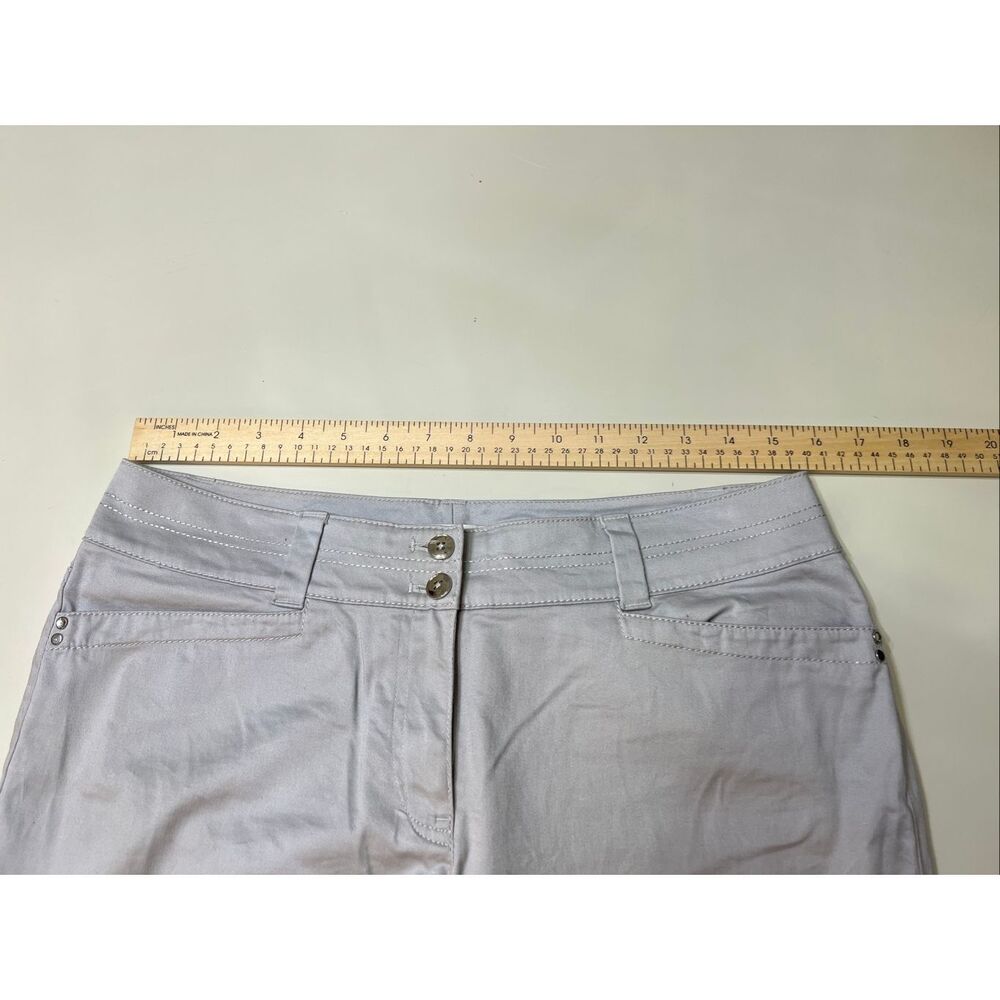 White House Black Market Women's Crop Leg Cotton Blend Cargo Pants Gray Size 6 - Picture 4 of 5